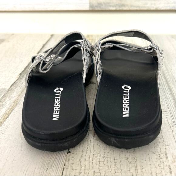 Merrell Women’s 7 Around Town White Black Leather Strap Sandals New - Picture 4 of 8